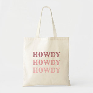 Süße Cowgirl Dusty Rose Pink Howdy mit Namen Tragetasche