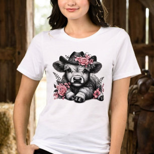 Süße Cowgirl Highland-Kuh  Tri-Blend Shirt