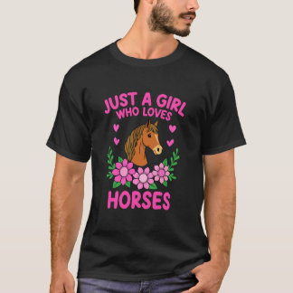 Süße Cowgirl nur ein Mädchen das Pferde liebt T-Shirt