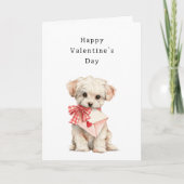 Süße Cream-Hund-Valentinstag Karte (Vorderseite)