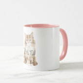 Süße Creme-Katze mit Brille Tasse (VorderseiteRechts)