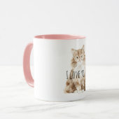 Süße Creme-Katze mit Brille Tasse (Vorderseite Links)