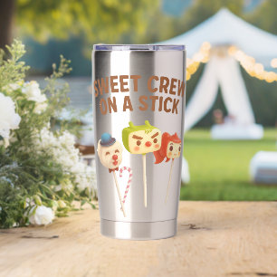 Süße Crew: Charakter-Cake-Pops am Stiel Thermobecher