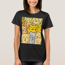 Süße Crowd-Katze für Casual Wear Damen T-Shirt