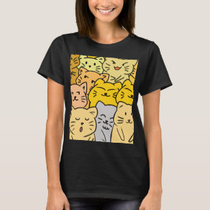 Süße Crowd-Katze für Casual Wear Damen T-Shirt