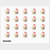 Süße Cupcake-Aufkleber Runder Aufkleber (Blatt)