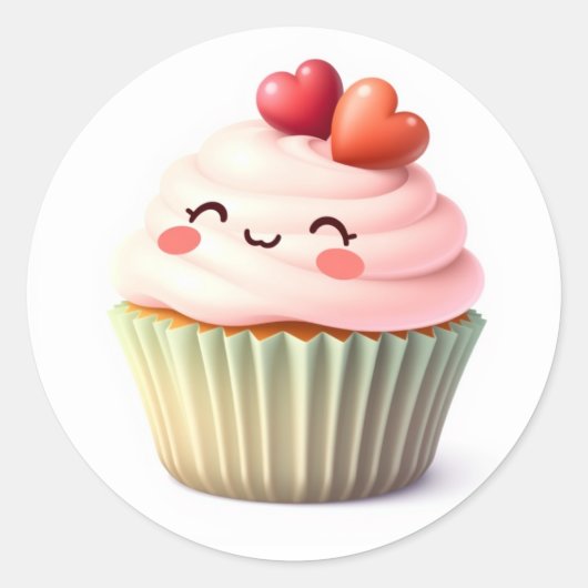 Süße Cupcake-Aufkleber Runder Aufkleber (Vorderseite)