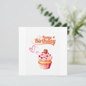 Süße Cupcake-Geburtstags-Grußkarte Karte (Stehend Vorderseite)