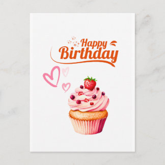 Süße Cupcake Geburtstags-Grußpostkarte Postkarte