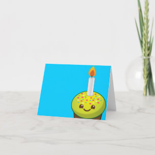 Süsse Cupcake Happy Birthday lächeln Karte