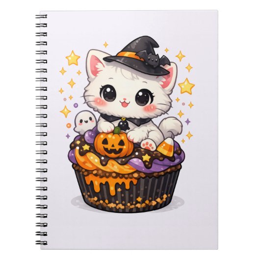 Süße Cupcake-Hexen-Kitty Notizblock (Vorderseite)