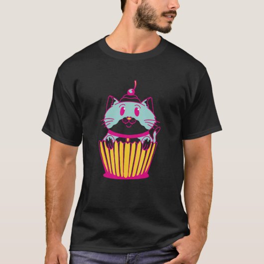 Süße Cupcake-Katze Muffin T-Shirt (Vorderseite)