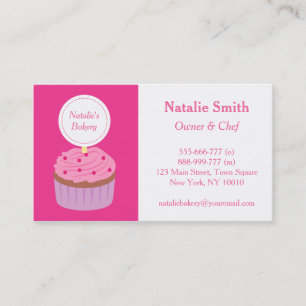 Süße Cupcake-Rosa-Frosting, Bäckerei-Chef Visitenkarte