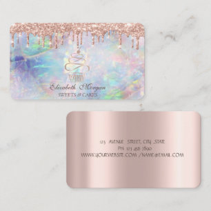 Süße Cupcake Rose Gold Tropfen Opal Visitenkarte