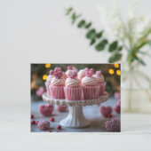 Süße Cupcakes mit Herzen Valentinstag Postkarte (Stehend Vorderseite)
