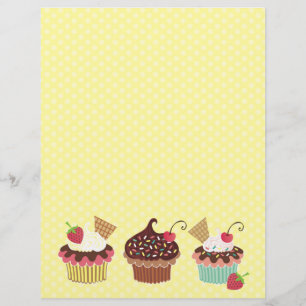 Süße Cupcakes Polka Punkte Briefkopf