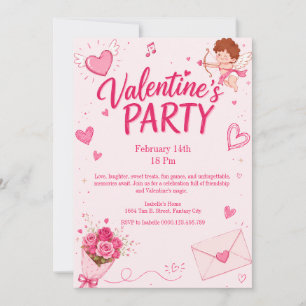 Süße Cupid-Valentinstag-Party-Einladung Einladung