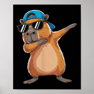 Süße Dabbing Capybara Jungen Männer Kleinkind Spaß Poster