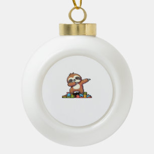 Süße Dabbing Faultier Autismus-Bewusstsein Autisti Keramik Kugel-Ornament