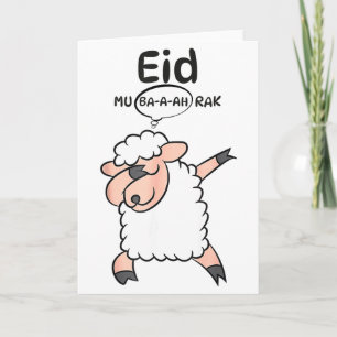 Süße Dabbing-Schafe Eid Mu-ba-a-ah-rak Eid Al Adha Karte