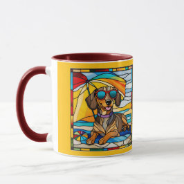 Süße Dachshund-Buntglas-Kaffeetasse Tasse