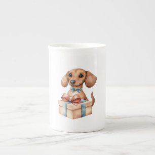 Süße Dachshund-Geburtstags-Tasse Ein bisschen älte Porzellantasse
