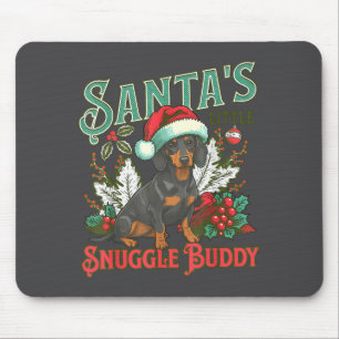 Süße Dachshund-Hunde Weihnachtslichter Santa Feier Mousepad