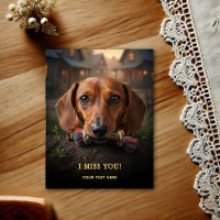Süße Dachshund-Ich-vermisse-dich-Postkarte