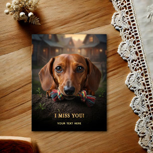 Süße Dachshund-Ich-vermisse-dich-Postkarte Postkarte
