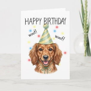 Süße Dachshund-Illustration Personalisierter Gebur Karte