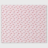 Süße Dachshund-Karo-Muster-Wrap-Rolle Geschenkpapier (Flach)