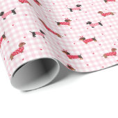 Süße Dachshund-Karo-Muster-Wrap-Rolle Geschenkpapier (Rolleneckpunkt)