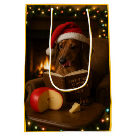 Süße Dachshund-Käse-Steuer-Weihnachtsgeschenktasch Mittlere Geschenktüte