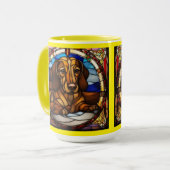 Süße Dachshund-Keramik-Kaffeetasse Tasse (Vorderseite Links)