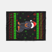 Süße Dachshund Langhundemutter Frohe Weihnachten N Fleecedecke (Vorderseite (Horizontal))