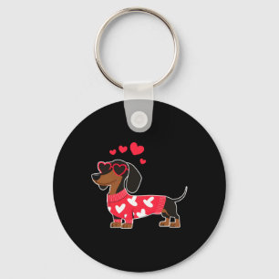 Süße Dachshund-Mama Valentinstag Herz Mit Sonnenbr Schlüsselanhänger