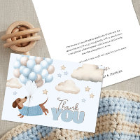 Süße Dachshund und Ballons Junge Baby Shower