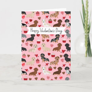 Süße Dachshund Valentinstagskarte Feiertagskarte