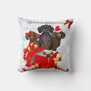 Süße Dachshund-Weihnachts-Dekokissen Kissen