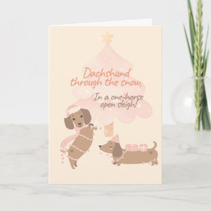 Süße Dachshund-Weihnachtskarte   Lustiger Hunde-Fe Karte