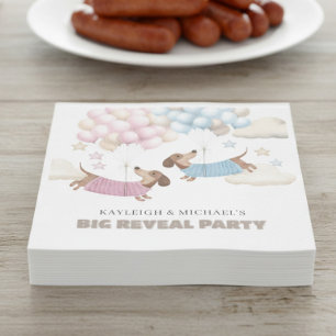 Süße Dachshund Wiener Dog Geschlechtsenthüllungsfe Serviette