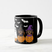 Süße Dachshunde Halloween-Party Tasse (VorderseiteRechts)
