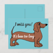 Süße Dackel, die ich vermisse, sie war zu lange Ka Postkarte (Vorne/Hinten)