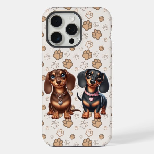 Süße Dackelfreunde iPhone Hülle (Rückseite)
