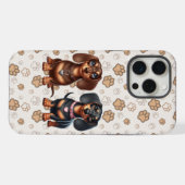 Süße Dackelfreunde iPhone Hülle (Rückseite (Horizontal))