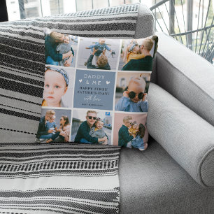 Süße 'Daddy & Me' Fotocollage 1. Vatertag Kissen