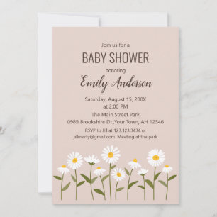 Süße Daisy-Baby-Shower-Einladung in Rosa Einladung