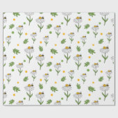 Süße Daisy- und Bienen-Nahtlos-Muster Geschenkpapier (Flach)