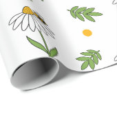 Süße Daisy- und Bienen-Nahtlos-Muster Geschenkpapier (Rolleneckpunkt)