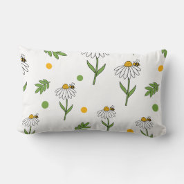 Süße Daisy- und Bienen-Nahtlos-Muster Lendenkissen